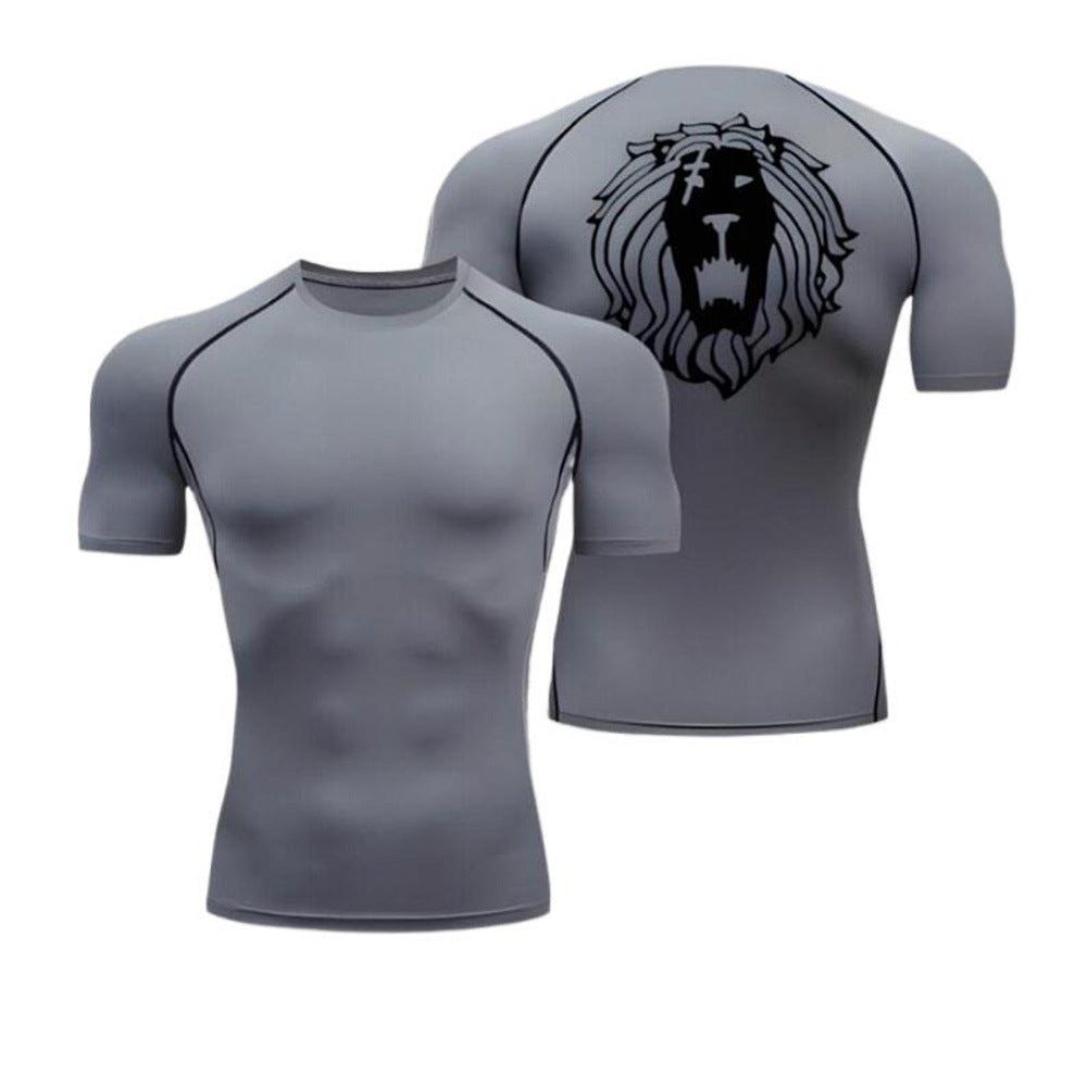 Cropped Fitted Short Sleeve T-Shirt  Quick-Dry Breathable Basketball Running Training Base Layer Sport Fitness Top