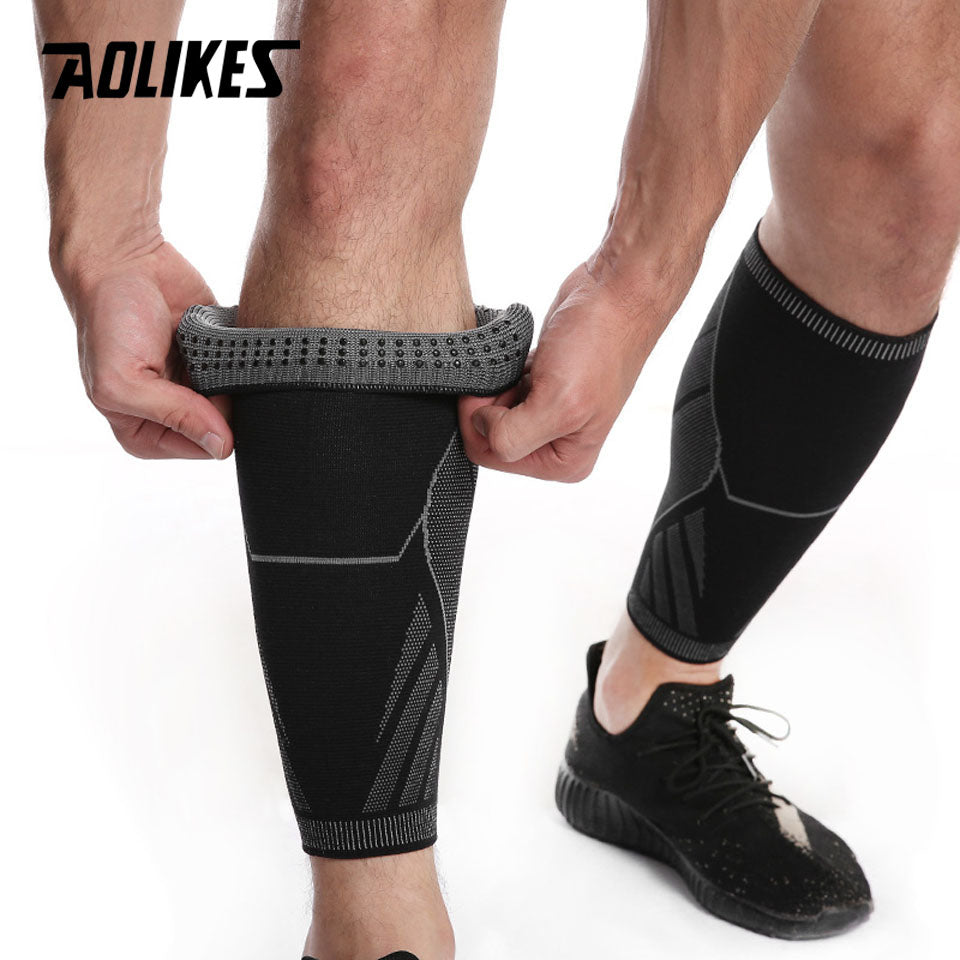 AOLIKES Compression Calf Sleeve Basketball Volleyball Support Calf Elastic Cycling Leg Warmers Running Football Sport Leg Sleeve