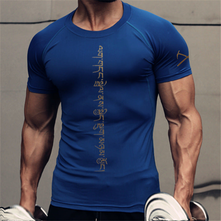 T-shirt compression manches courtes - Haut fitness anti-transpiration homme