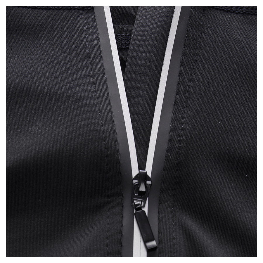 T-shirt running zippé à capuche homme - Haut compression manches longues gym fitness