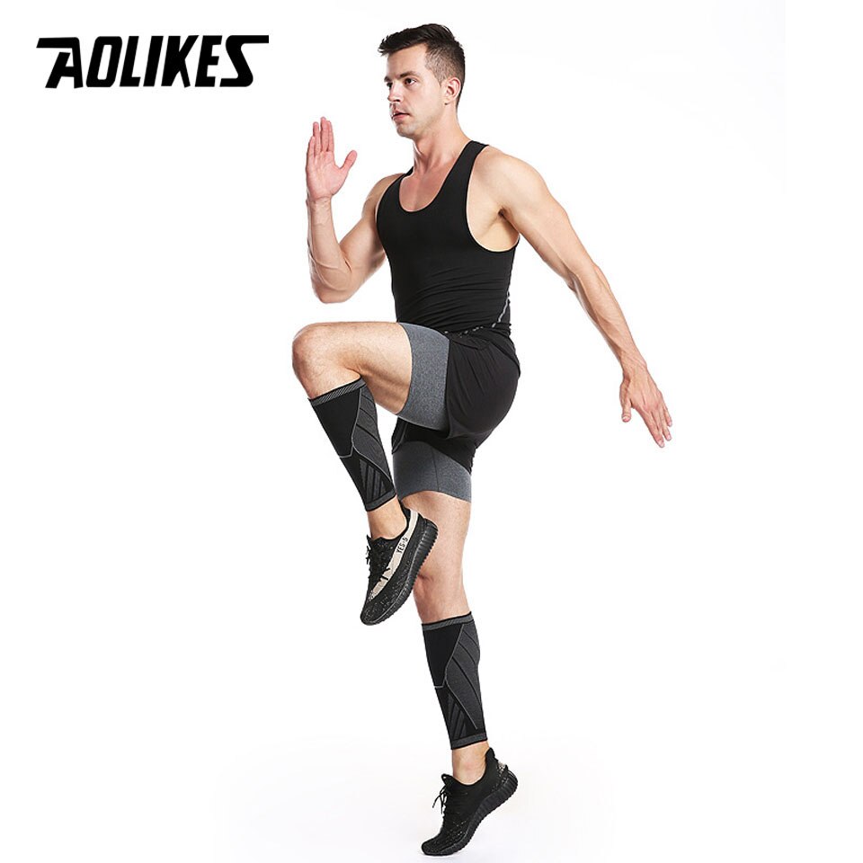 AOLIKES Compression Calf Sleeve Basketball Volleyball Support Calf Elastic Cycling Leg Warmers Running Football Sport Leg Sleeve