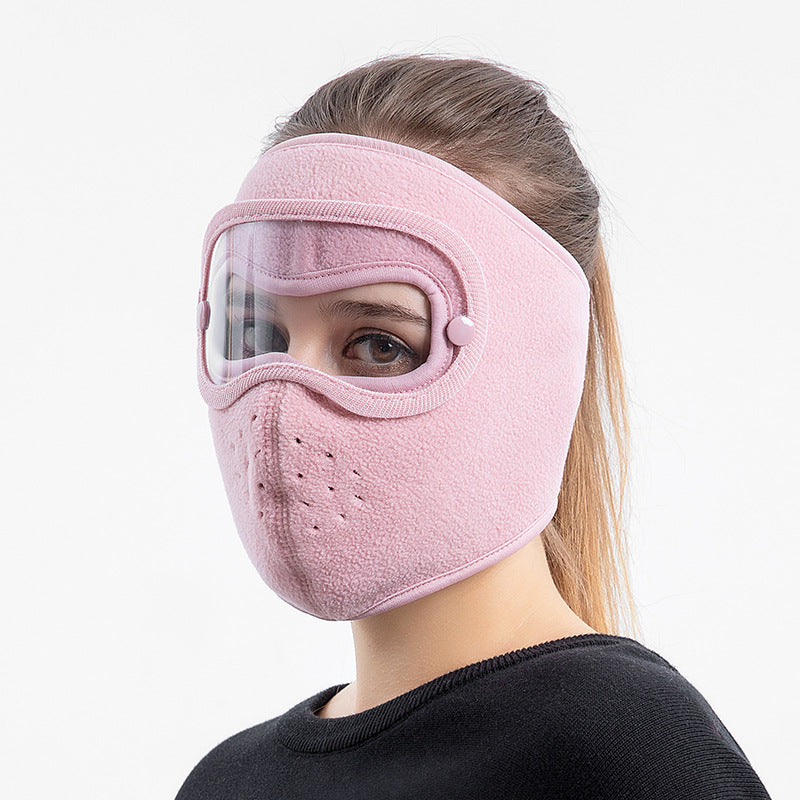 Cagoule polaire avec lunettes intégrées anti-buée