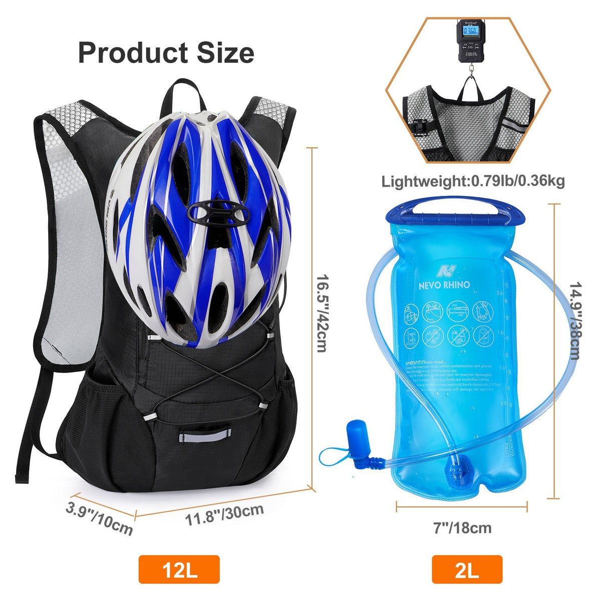 Sac à dos randonnée hydratation - Sac outdoor Oxford ultra-léger cyclisme