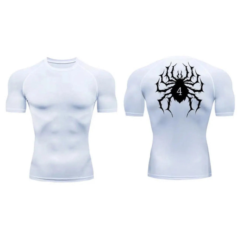 Cropped Fitted Short Sleeve T-Shirt  Quick-Dry Breathable Basketball Running Training Base Layer Sport Fitness Top