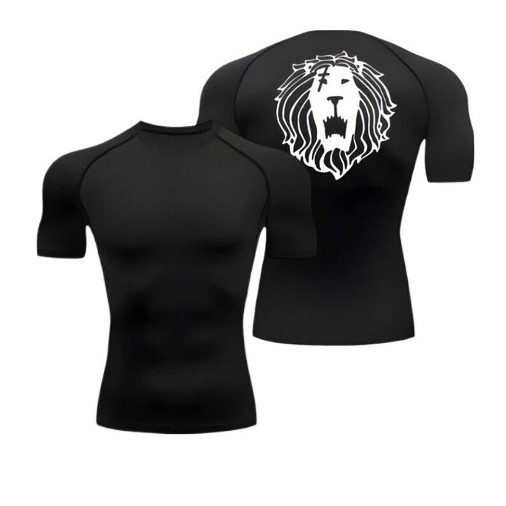 Cropped Fitted Short Sleeve T-Shirt  Quick-Dry Breathable Basketball Running Training Base Layer Sport Fitness Top
