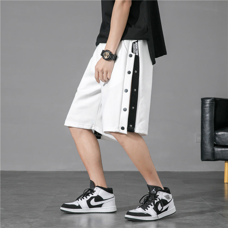 Buckle sport men's summer loose casual five quarter pants