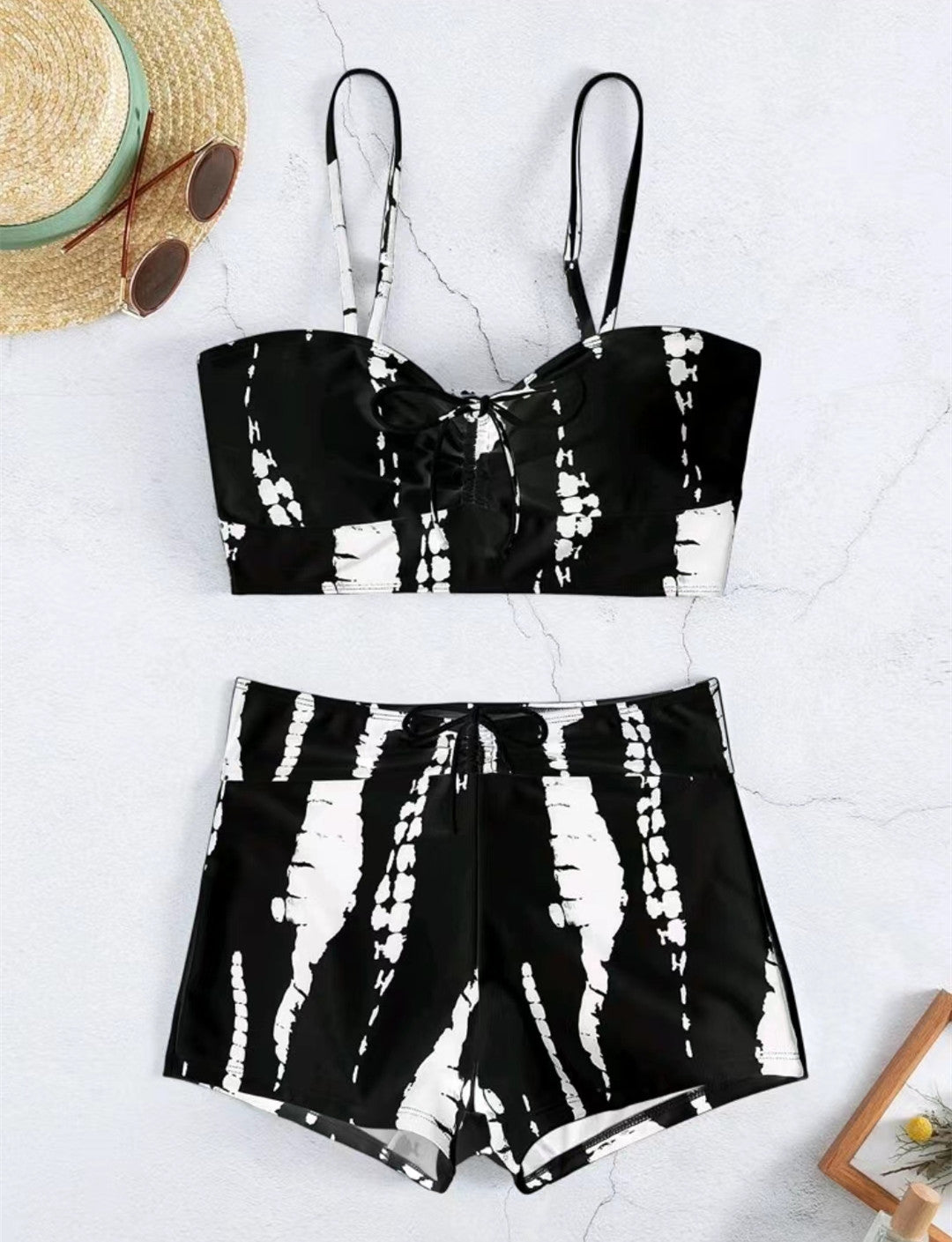 Maillot de bain bikini taille haute femme