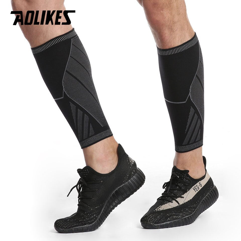 AOLIKES Compression Calf Sleeve Basketball Volleyball Support Calf Elastic Cycling Leg Warmers Running Football Sport Leg Sleeve