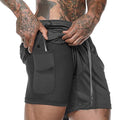 Short running 2-en-1 homme - Short sport jogging avec poche et doublure intégrée