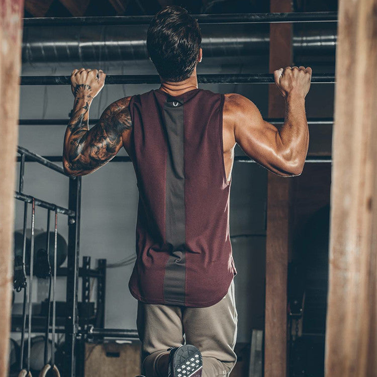 Muscle Master Training Vest Summer Men's Sport Fitted Workout Fitness Breathable Elastic Casual Sleeveless
