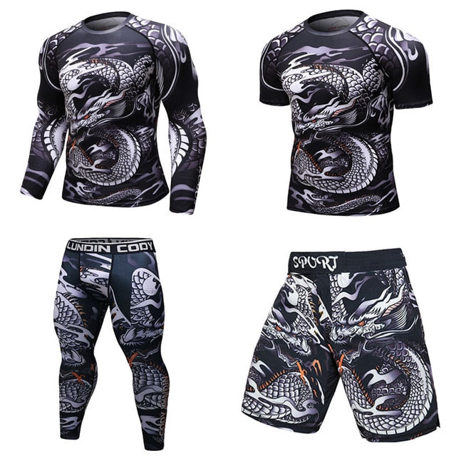 T-shirt compression Rashguard MMA BJJ homme
