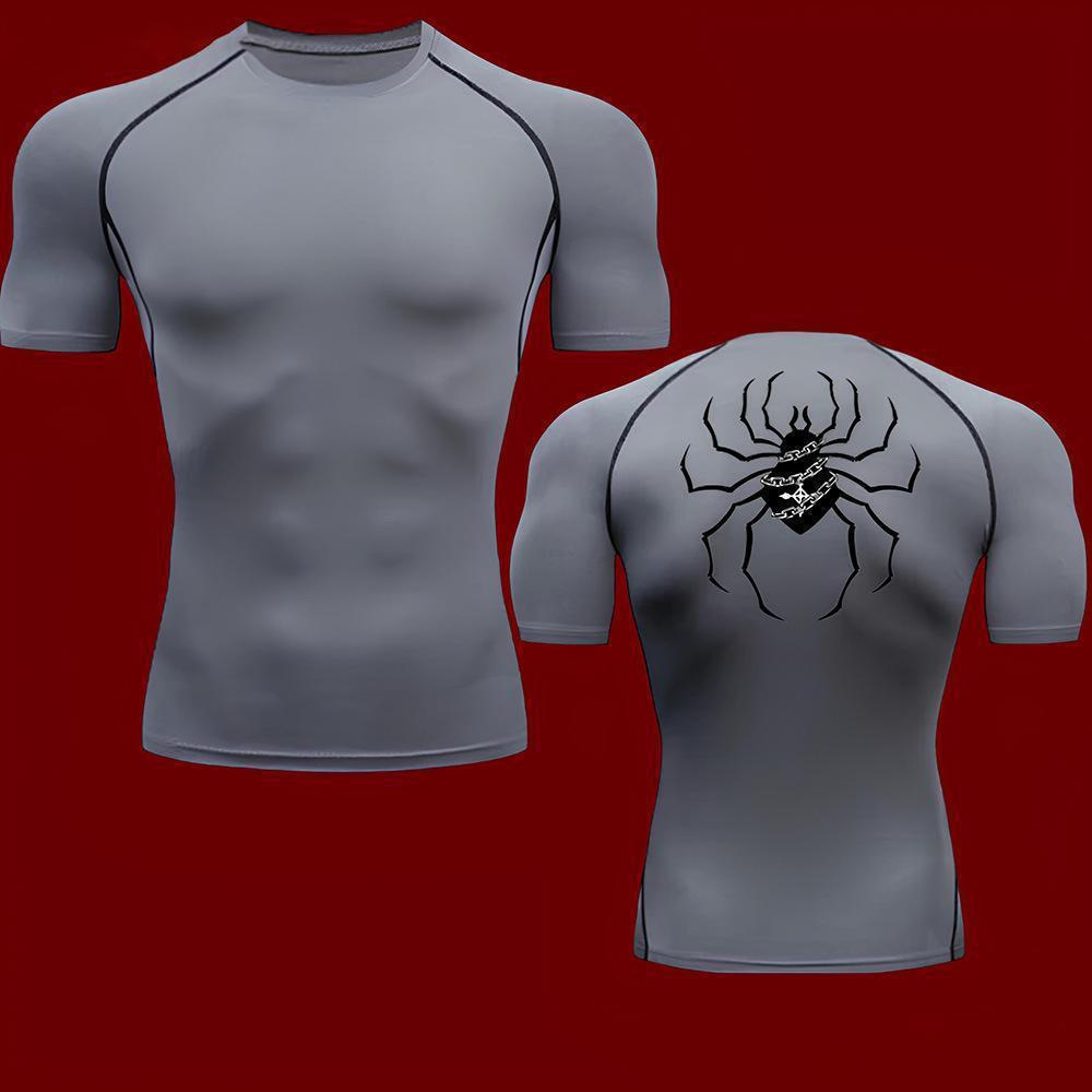 T-shirt sport imprimé araignée - Haut fitness running manches courtes homme