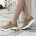 women running shoes sneakers female breathable thick bottom wedges outdoor