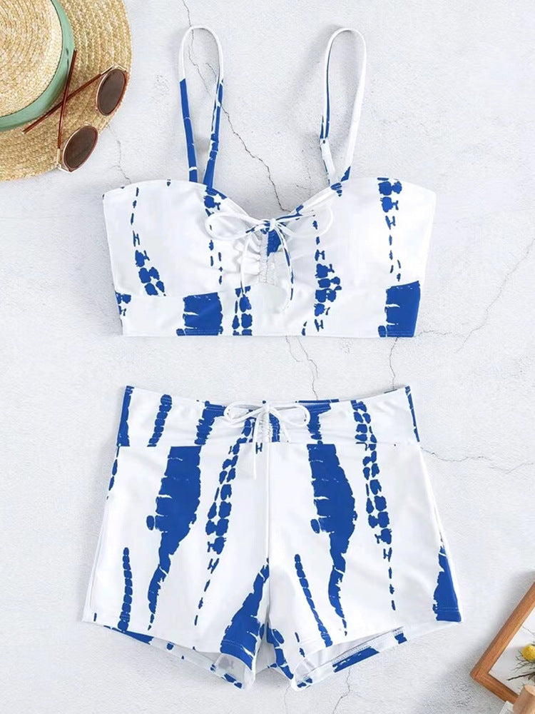 Maillot de bain bikini taille haute femme