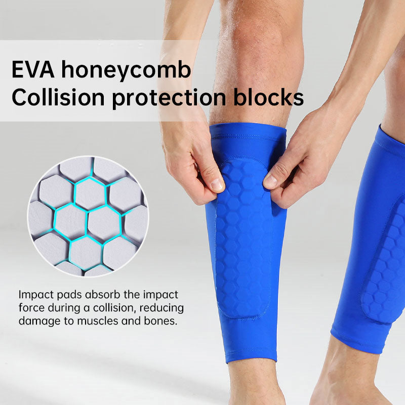 Honeycomb Padded Sport Leg Guards – Breathable Anti-Collision Shin & Leg Protection for Soccer, Skiing, Basketball & Cycling