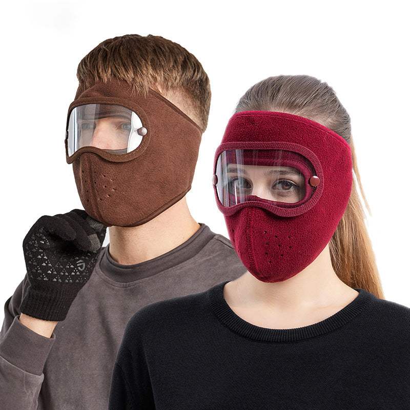 Cagoule polaire avec lunettes intégrées anti-buée