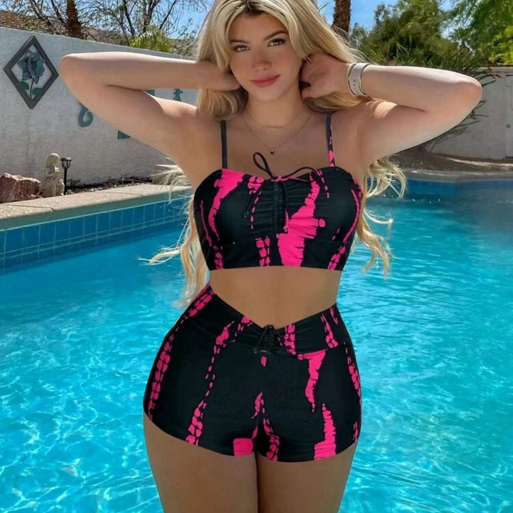 Maillot de bain bikini taille haute femme