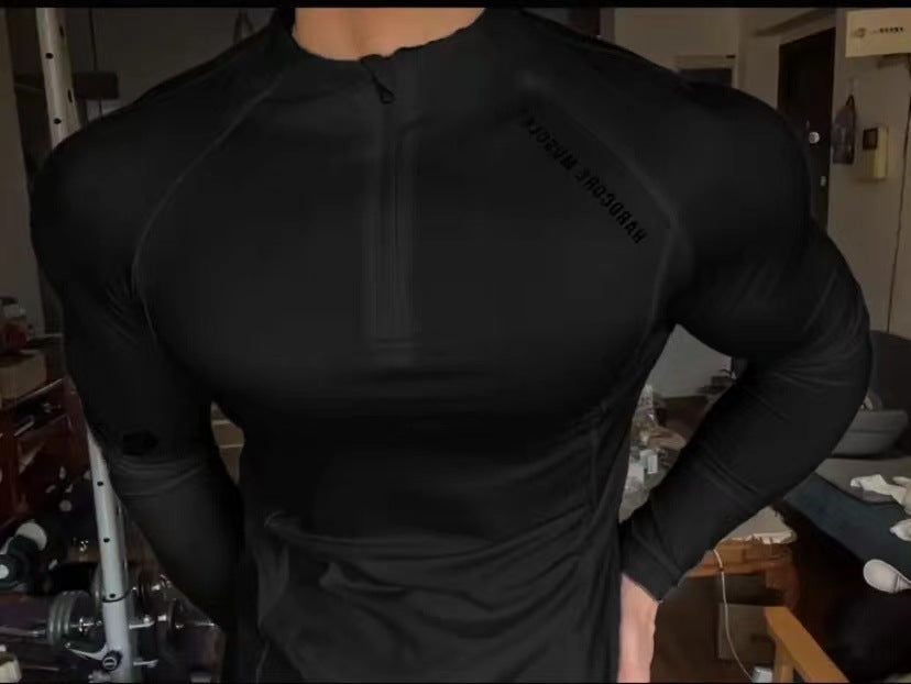 Maillot cyclisme compression manches longues - Haut running training élastique séchage rapide