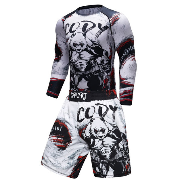 T-shirt compression Rashguard MMA BJJ homme