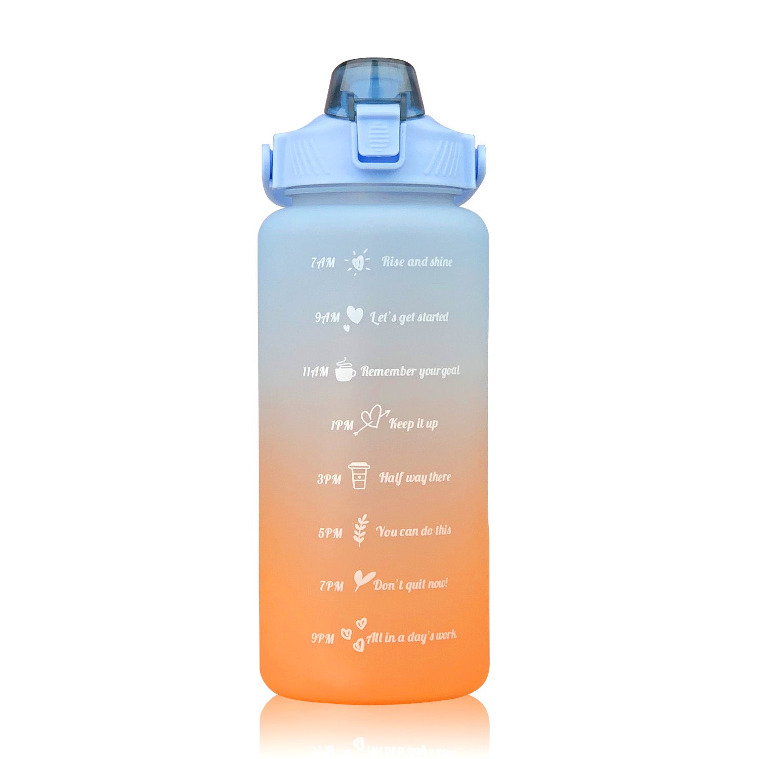 Bouteille sport 2L avec graduation horaire - Gourde outdoor portable