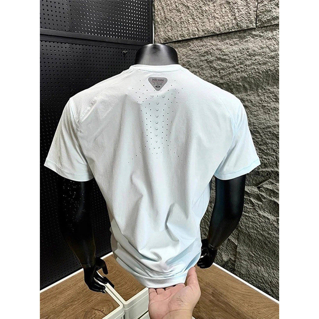 Short Sleeve Men's Outdoor Sports Fitness Cuffed T-Shirt