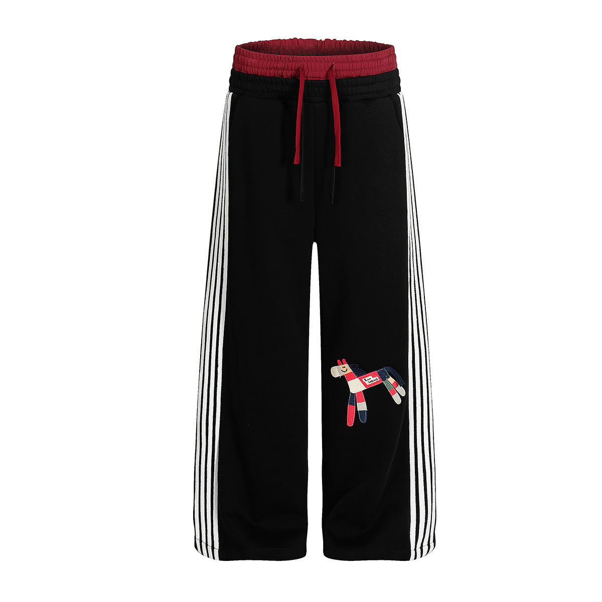Retro striped sport loose drape wide leg pants