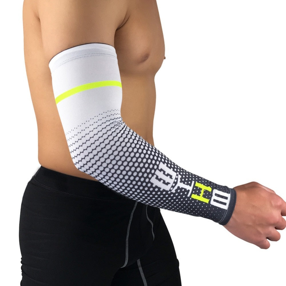 1 Pair Cool Men Cycling Running Bicycle UV Sun Protection Cuff Cover Protective Arm Sleeve Bike Sport Arm Warmers Sleeves
