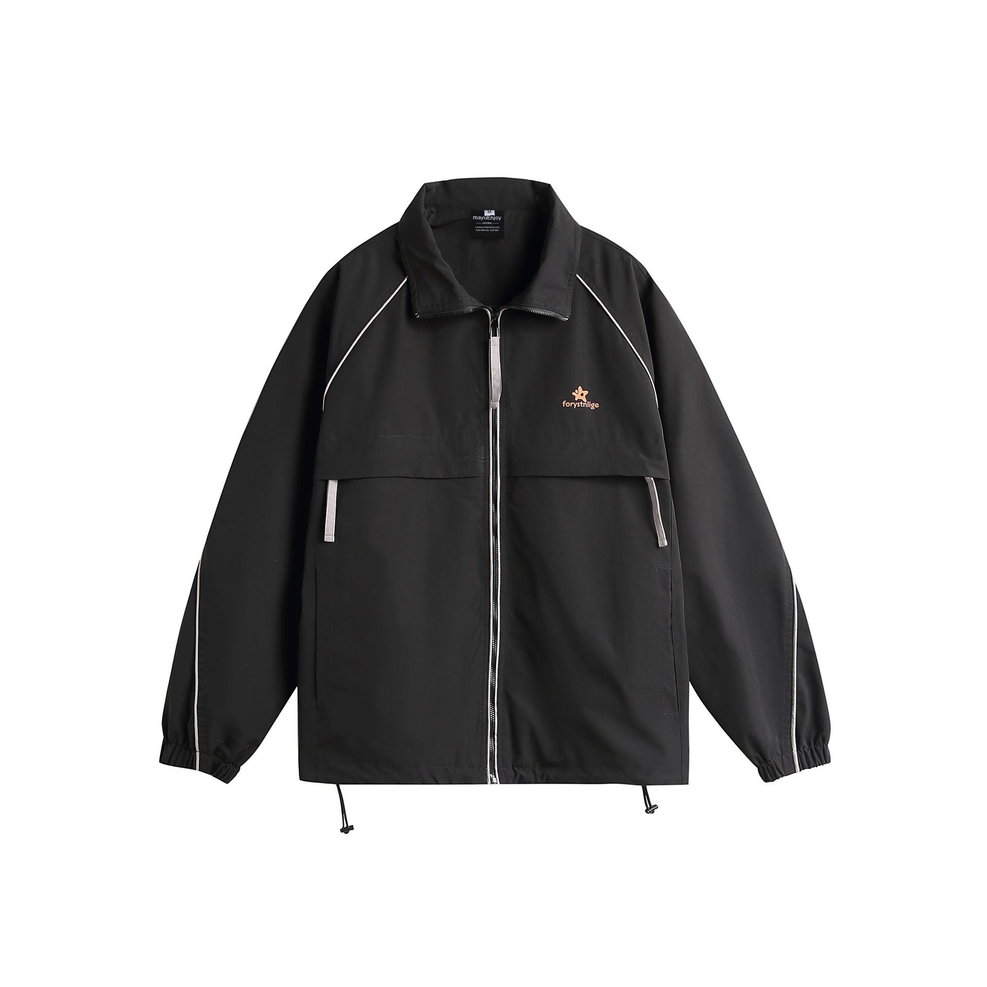 Outdoor Casual Color-blocked Line Design Loose Sport Jacket