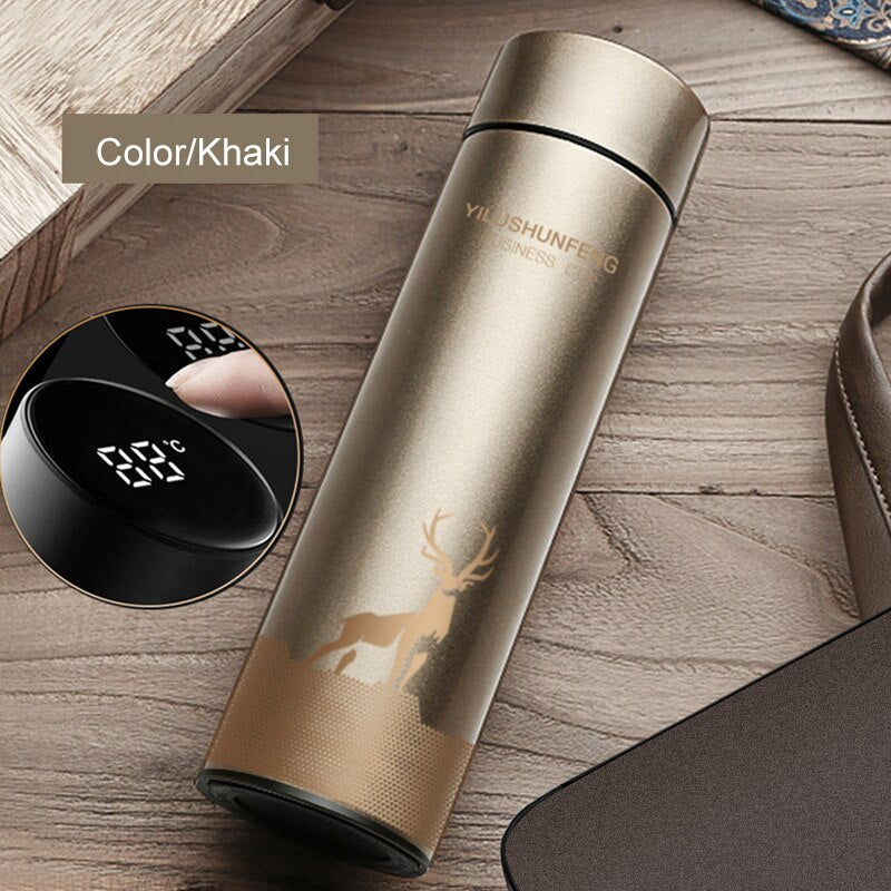 500ML Thermos Vakuumflaschen Temperaturanzeige 304 Edelstahl Wasserflasche Reise Sport Zuhause Große Tassen Becher Geschenk für Männer Frauen