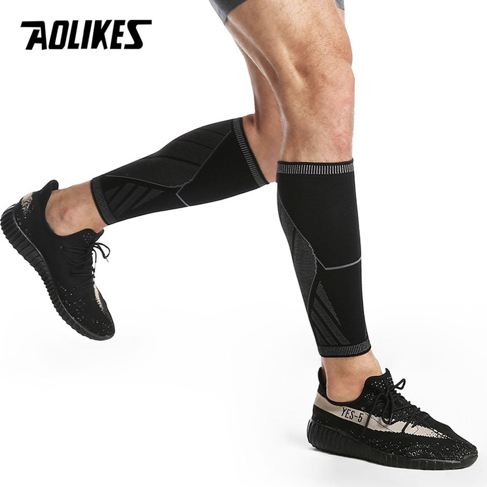 AOLIKES Compression Calf Sleeve Basketball Volleyball Support Calf Elastic Cycling Leg Warmers Running Football Sport Leg Sleeve