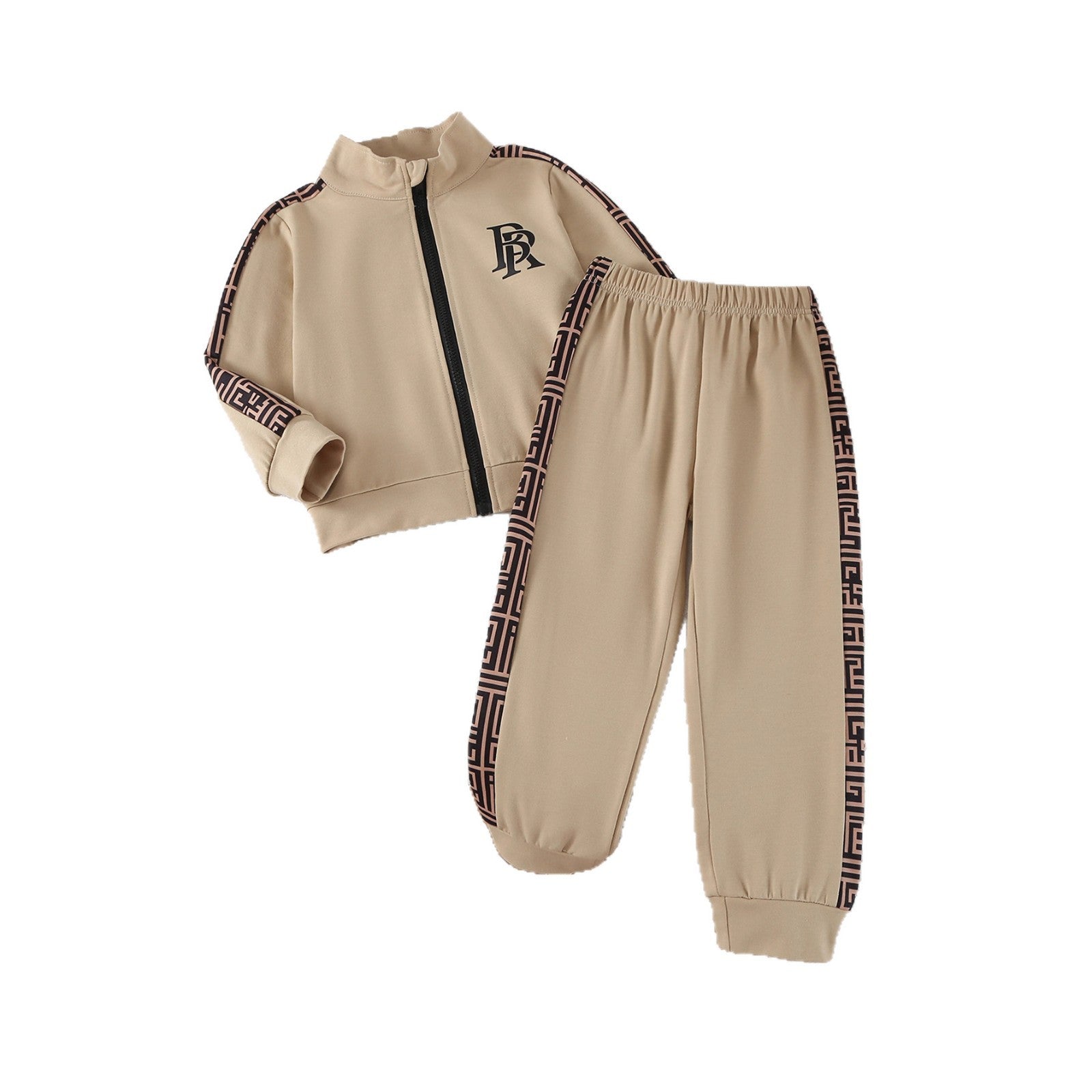 Ensemble sport garçon veste col montant zippée + pantalon élastique