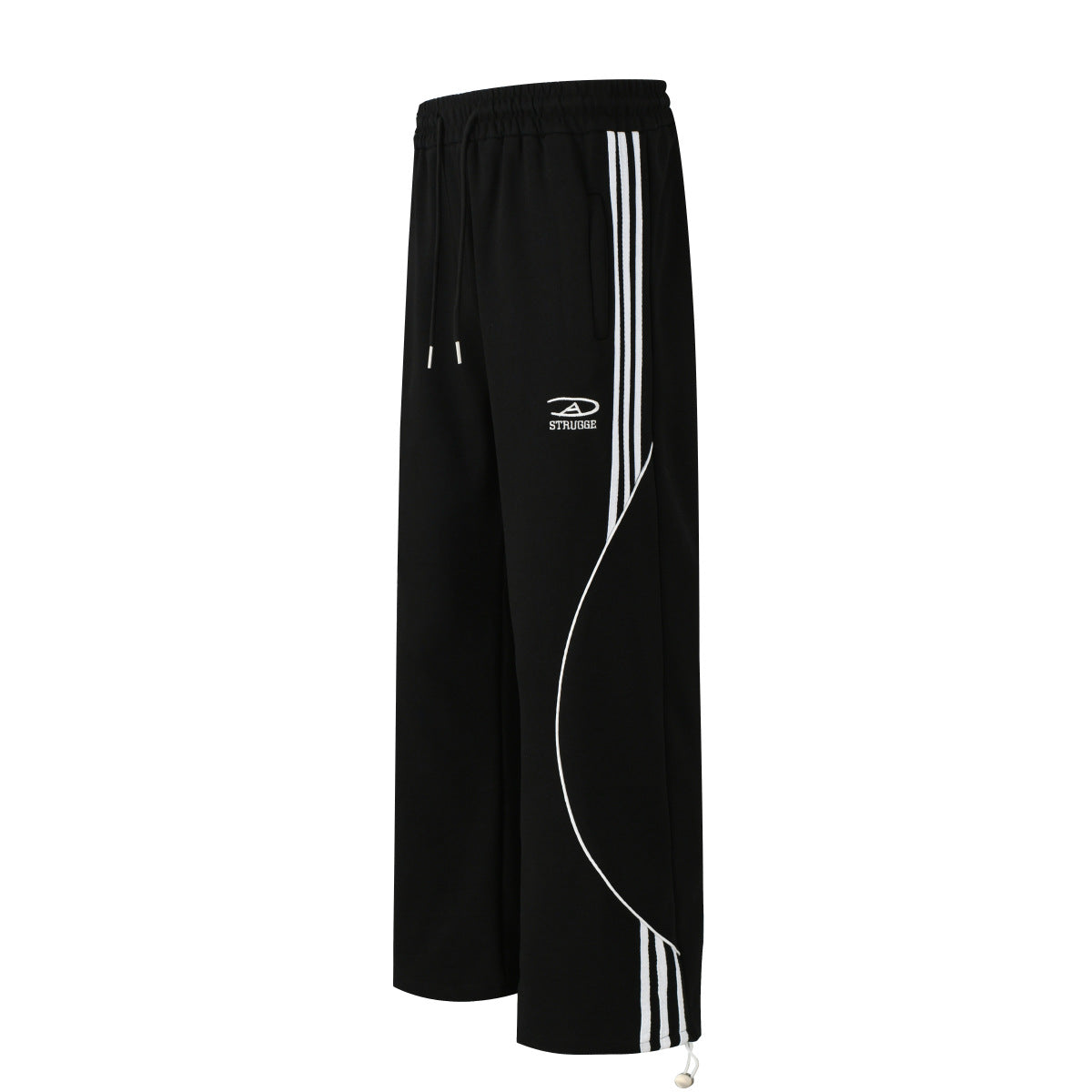 Retro striped sport loose drape wide leg pants