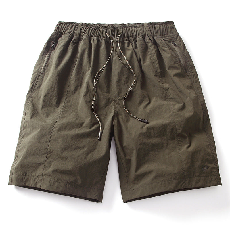 Loose casual drawstring sport straight leg beach five quarter pants