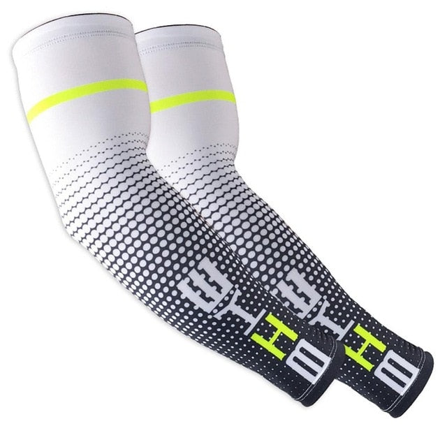 1 Pair Cool Men Cycling Running Bicycle UV Sun Protection Cuff Cover Protective Arm Sleeve Bike Sport Arm Warmers Sleeves