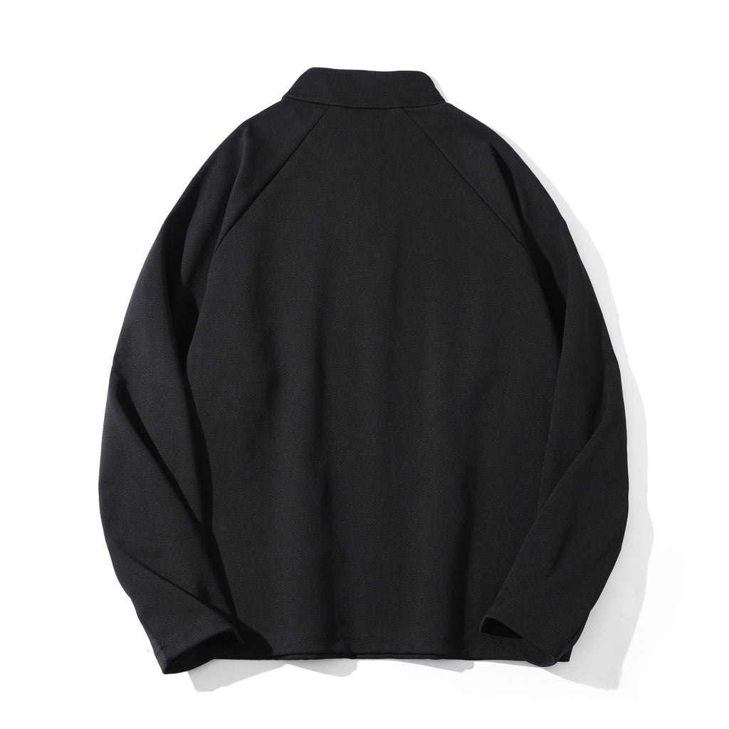 Windproof Loose Casual Sport Half-Zip Hooded Sweatshirt