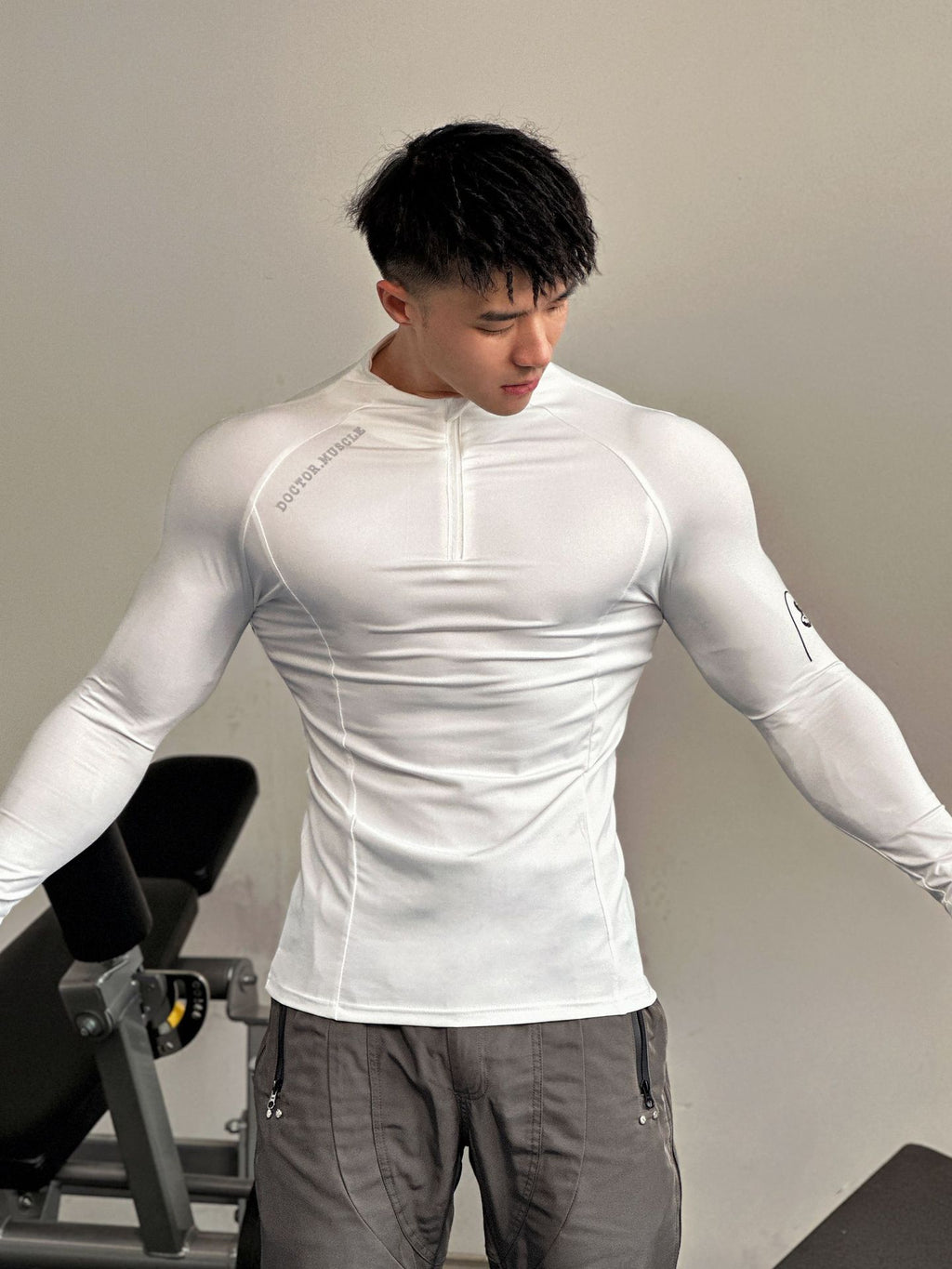 Maillot cyclisme compression manches longues - Haut running training élastique séchage rapide