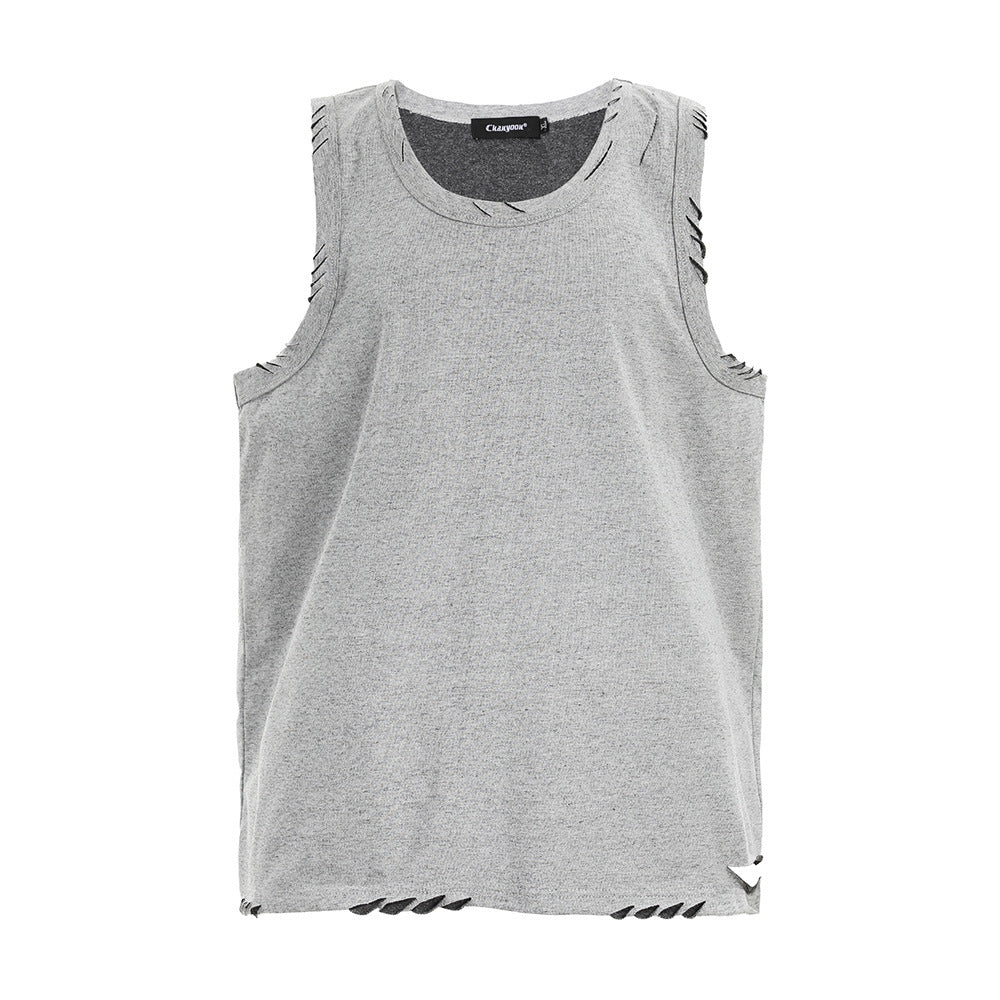 Débardeur sport oversize sans manches - T-shirt casual street style col rond
