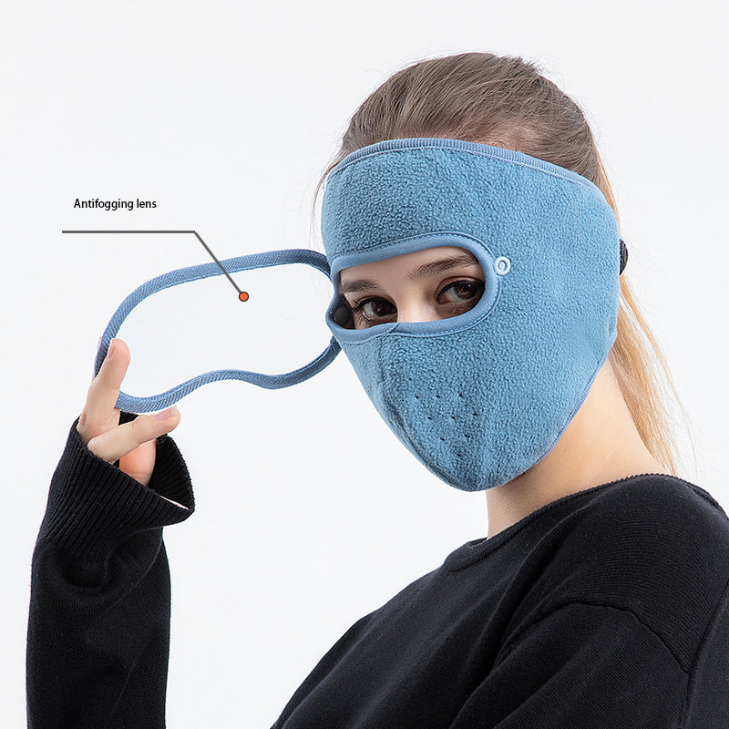 Cagoule polaire avec lunettes intégrées anti-buée