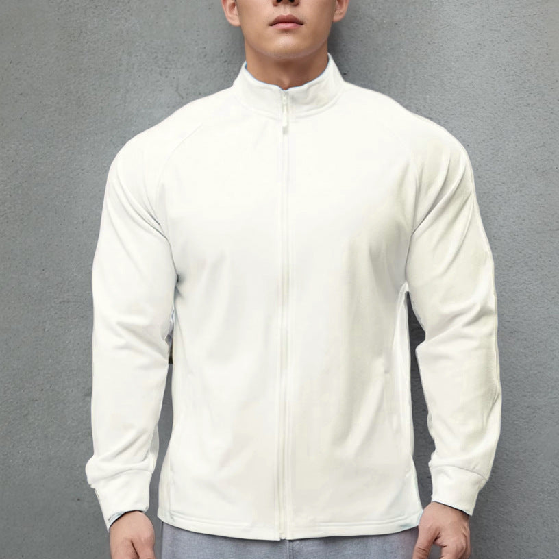 Autumn Winter Heavyweight  Double-Sided Fleece Warm Slim-Fit Zipper Casual Versatile Sport Long Sleeve