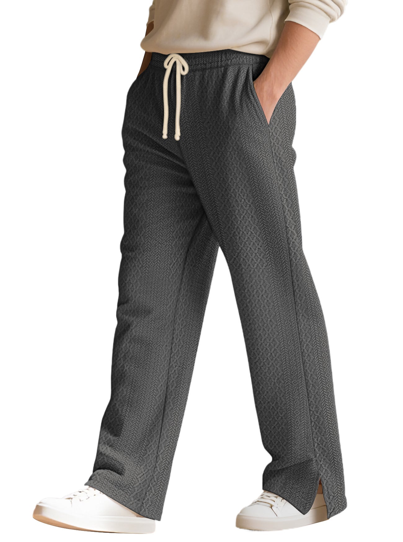 Drawstring sport casual straight leg pants