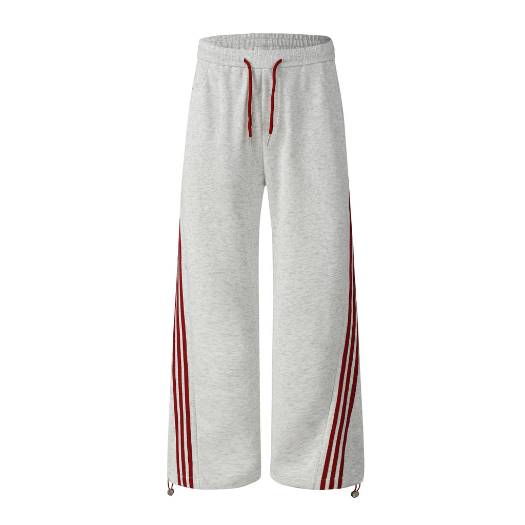 Retro striped sport loose drape wide leg pants