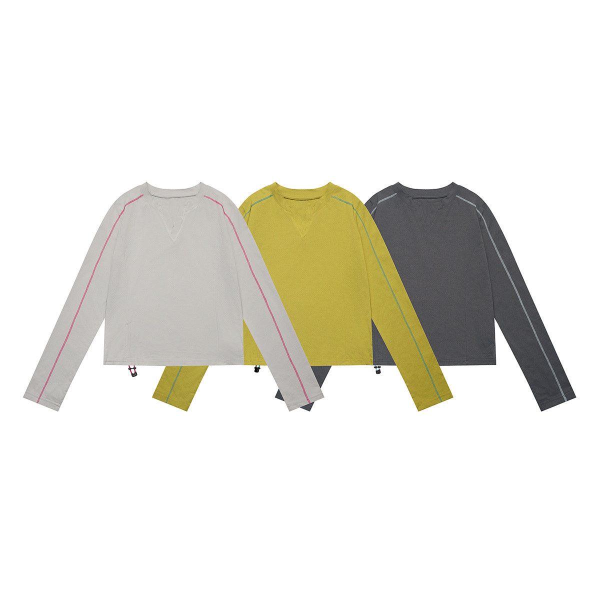 T-shirt sport manches longues color-block - Coupe slim anti-transpiration