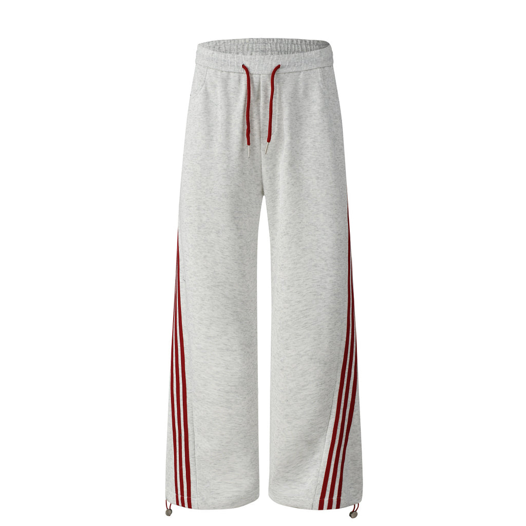 Retro striped sport loose drape wide leg pants