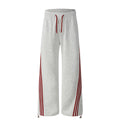 Retro striped sport loose drape wide leg pants