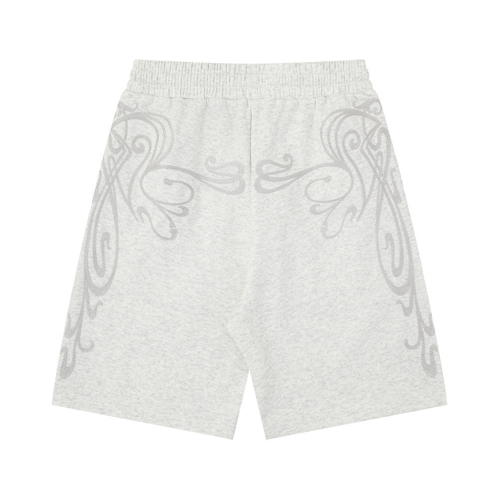 Floral Embroidered Loose Sport Pentagram Pants