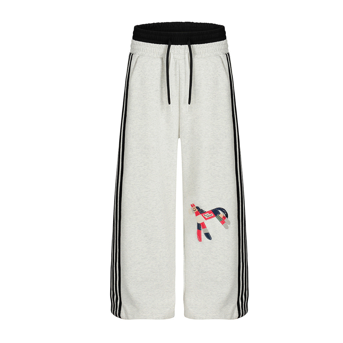 Retro striped sport loose drape wide leg pants