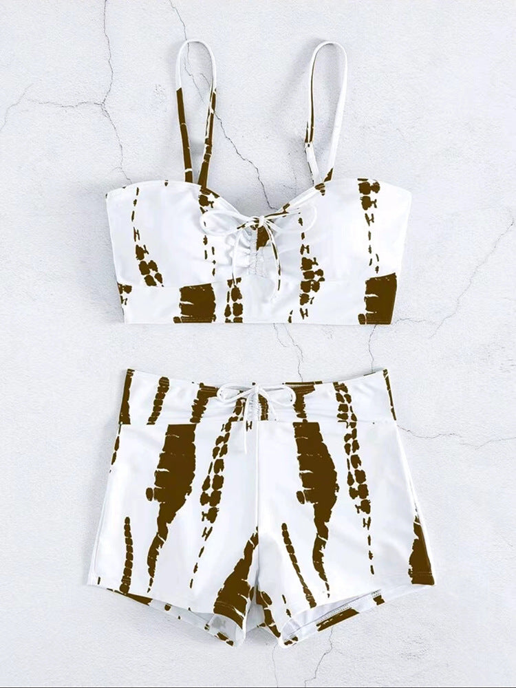 Maillot de bain bikini taille haute femme