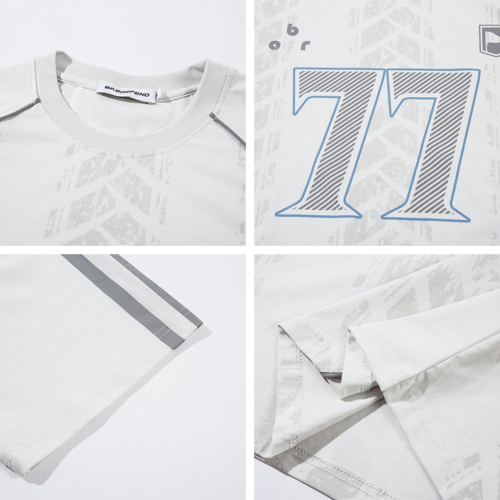 High Street Simple Sport Style Short Sleeve T-Shirt Unisex Oversize Loose Casual Top