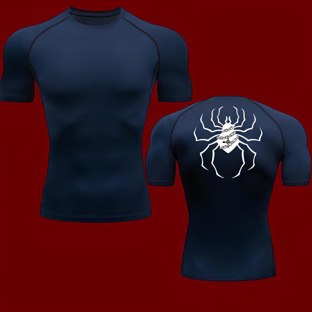 T-shirt sport imprimé araignée - Haut fitness running manches courtes homme