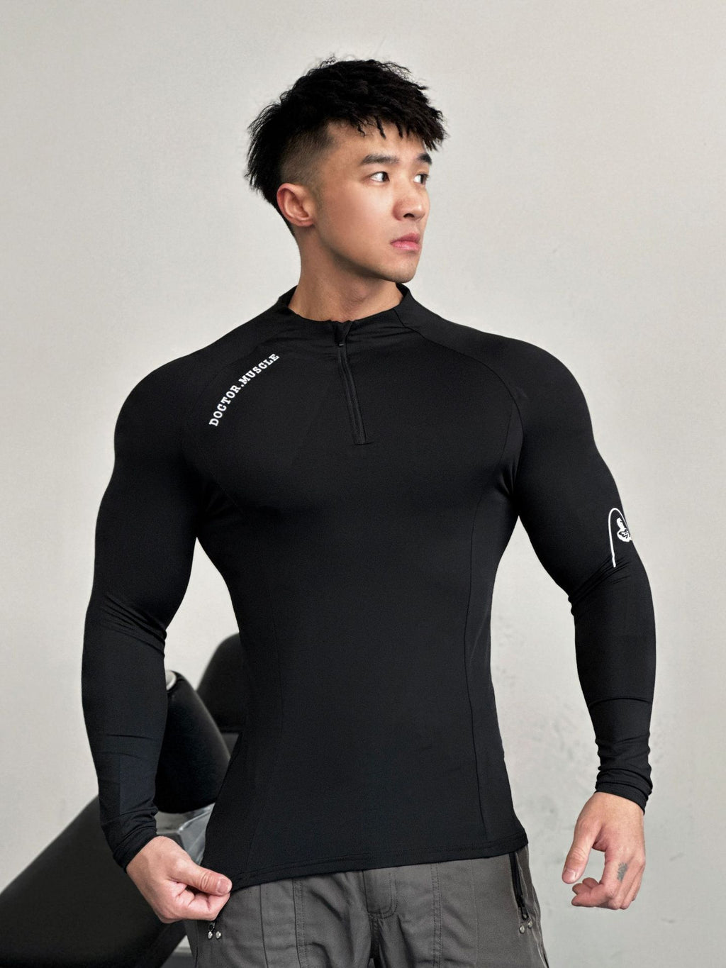 Maillot cyclisme compression manches longues - Haut running training élastique séchage rapide